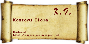 Koszoru Ilona névjegykártya